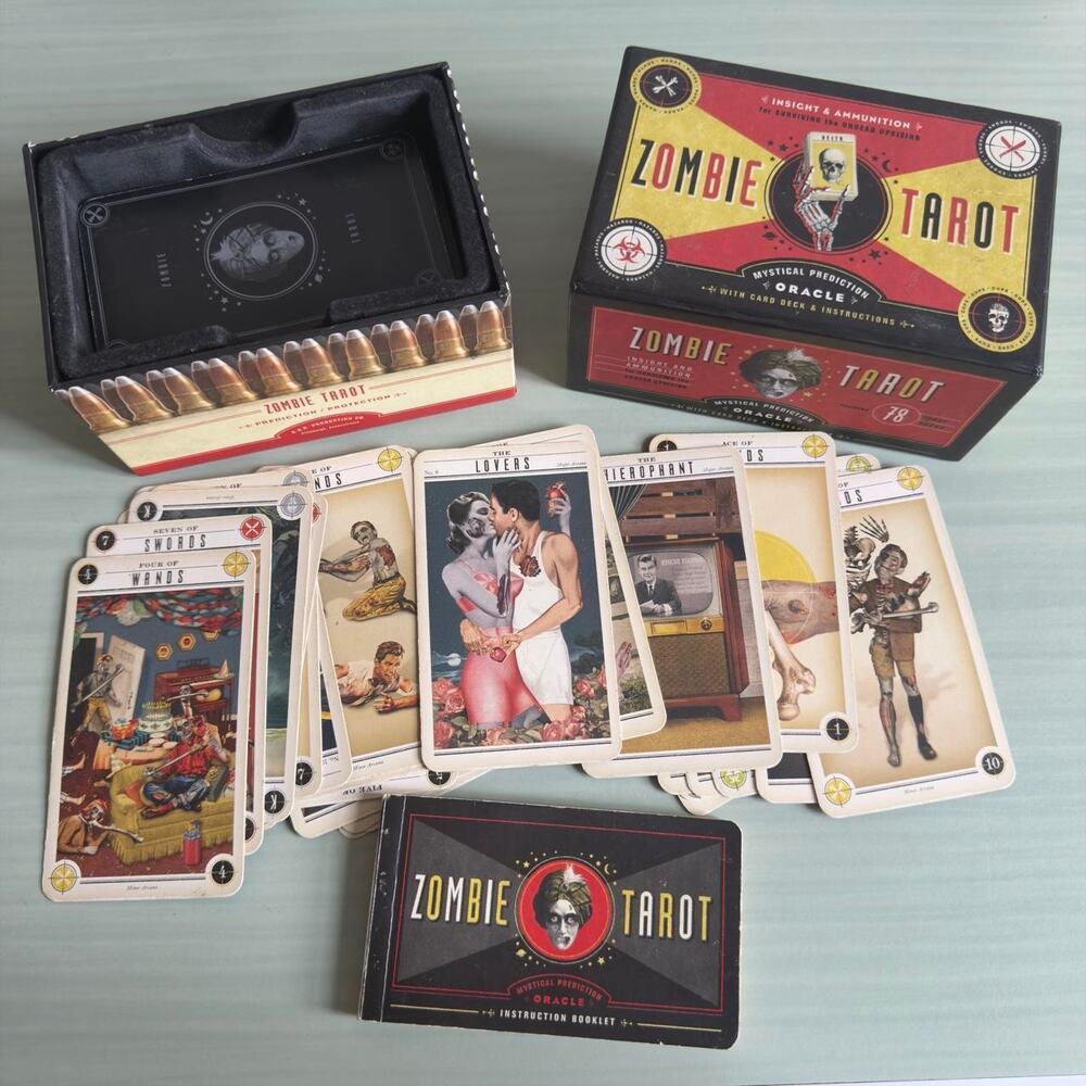 Zombie Tarot Deck – Complete 78-Card Set – Box & Instruction Booklet